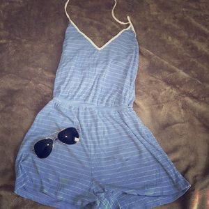 Never used striped stretchy romper.